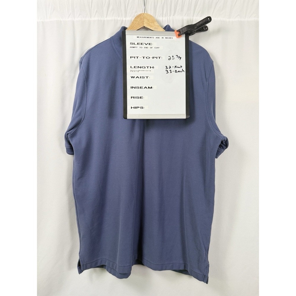 LL Bean Premium Double L Polo Shirt Traditional Fit Pique Slate Blue Mens L Tall - Picture 5 of 6